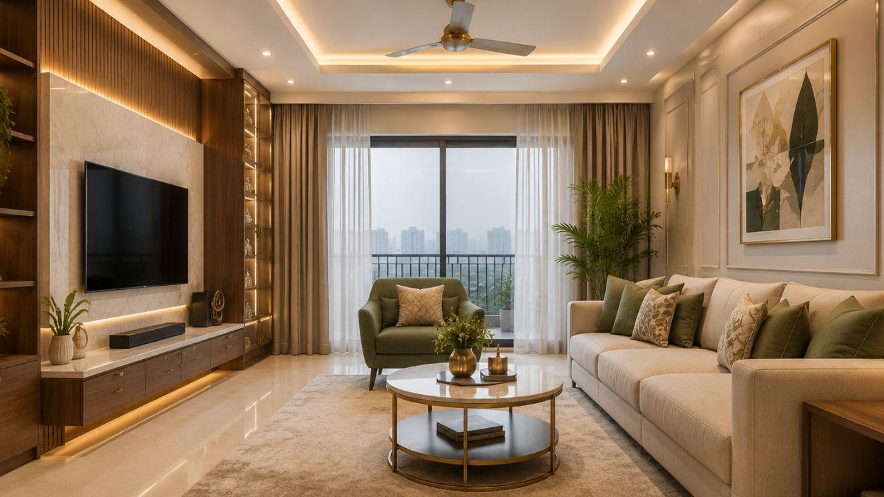 Living Room Interior Design in South 24 Parganas